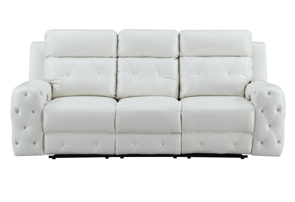 Relax White Power Recliner Living Room Set