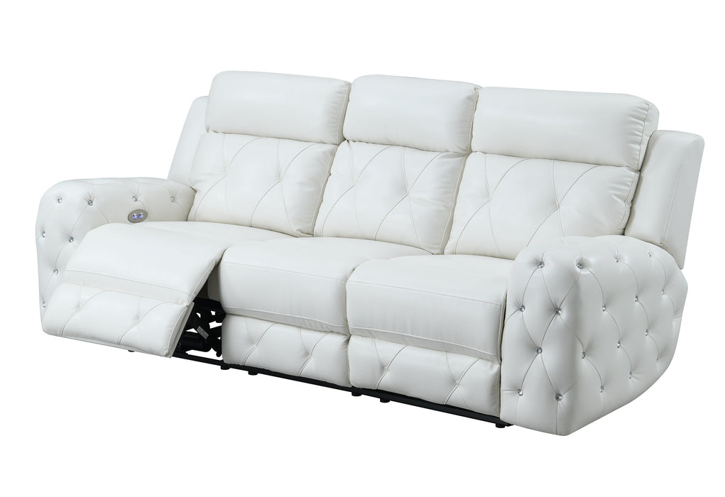 Relax White Power Recliner Living Room Set