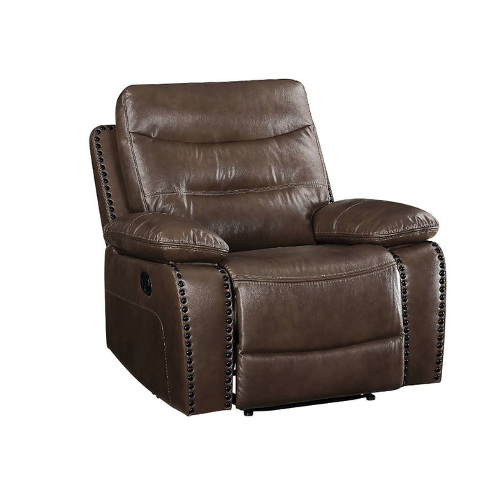 Aashi Brown Leather Reclining Living Room Set