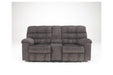 Acieona Slate Reclining Loveseat with Console - 5830094 - Gate Furniture