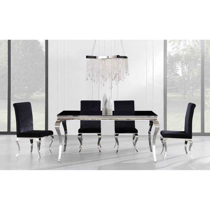 Ada Black Glass Dining Set - Gate Furniture