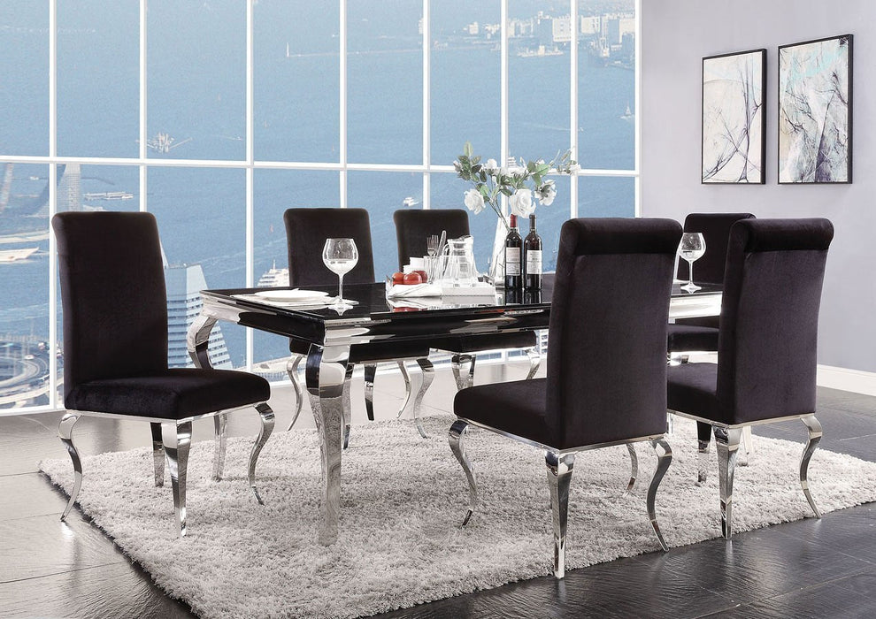 Ada Black Glass Dining Set - Gate Furniture