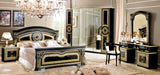 Aida Bed Black W/Gold Queen - In Stock Furniture