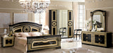 Aida Bed Black W/Gold Queen - In Stock Furniture