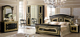 Aida Bed Black W/Gold Queen - In Stock Furniture