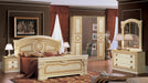 Aida Bed Ivory W/Gold Queen - In Stock Furniture