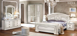 Aida Bed White W/Silver Queen - In Stock Furniture