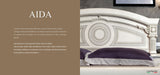 Aida Bed White W/Silver Queen - In Stock Furniture