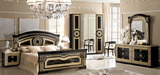 Aida Bedroom Black W/Gold, Camelgroup Italy Set - Gate Furniture