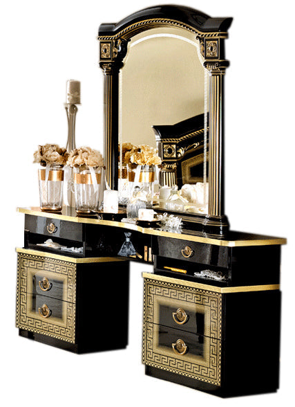 Aida Black/Gold Vanity Dresser Set - In Stock Furniture
