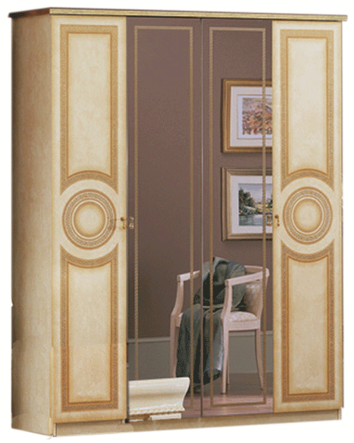 Aida Ivory 4 Door Wardrobe - i23997 - In Stock Furniture