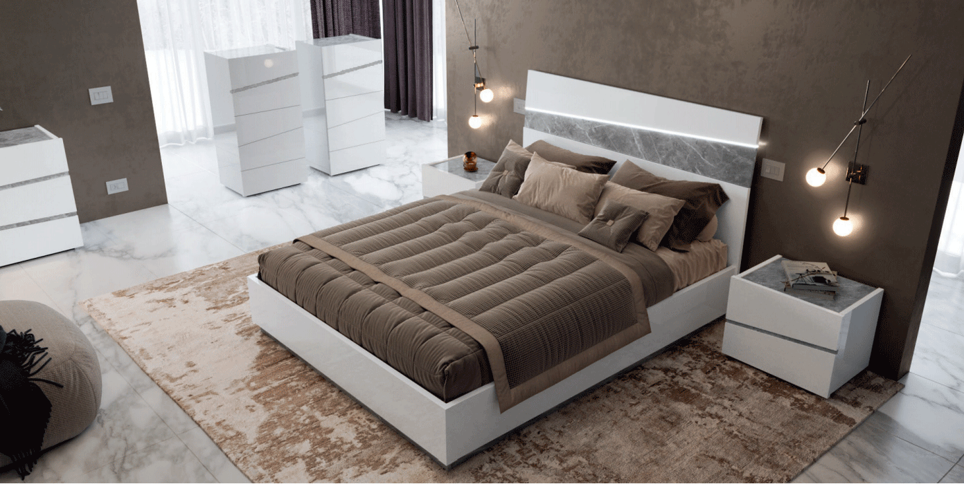 Alba Bed W/ Light, Italy Queen - In Stock Furniture