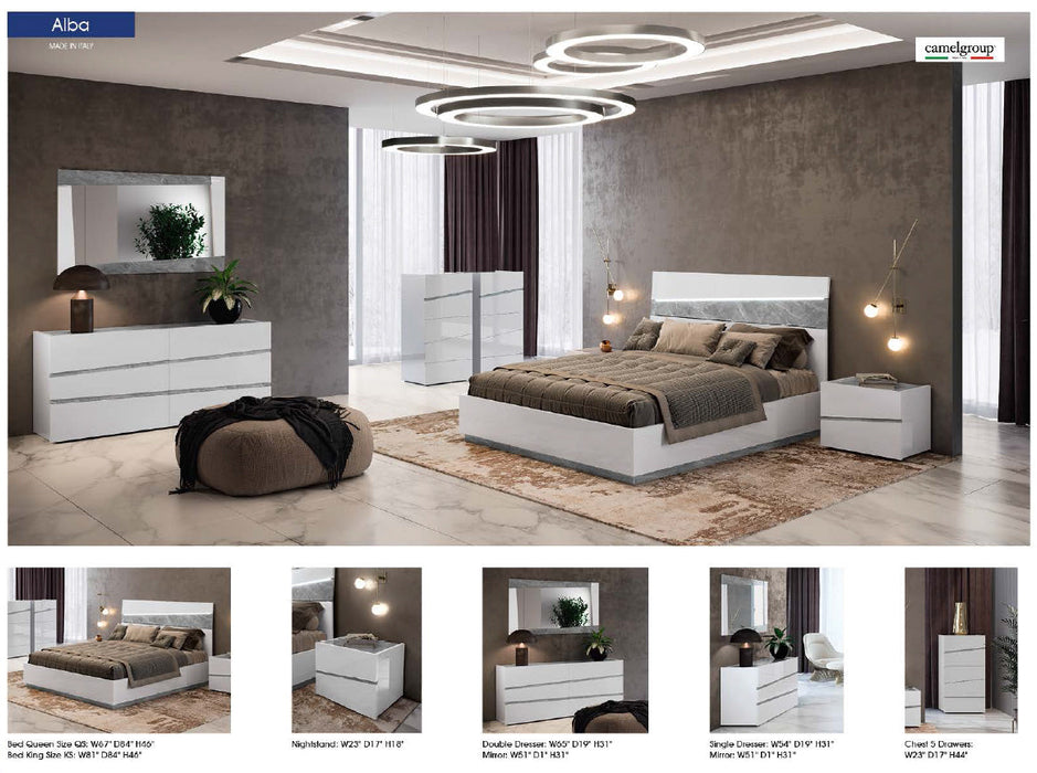 Alba Bedroom W/ Light Set - Gate Furniture