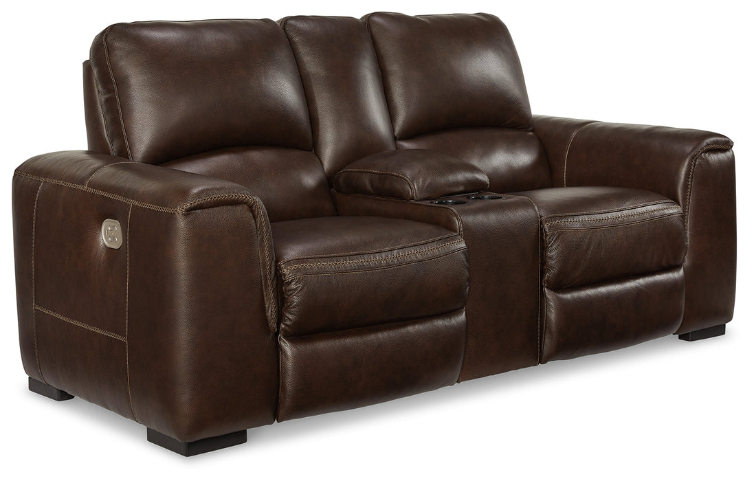 Alessandro Power Reclining Loveseat with Console - U2550218 - In Stock Furniture