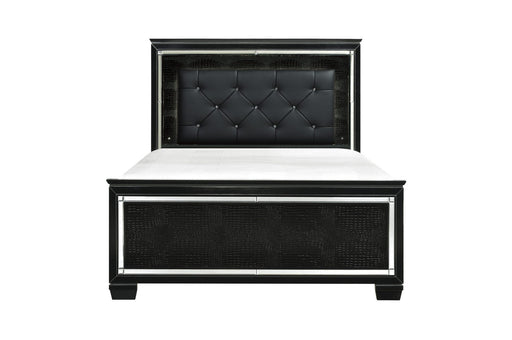 Allura Black LED King Panel Bed - 1916KBK-1EK - Gate Furniture