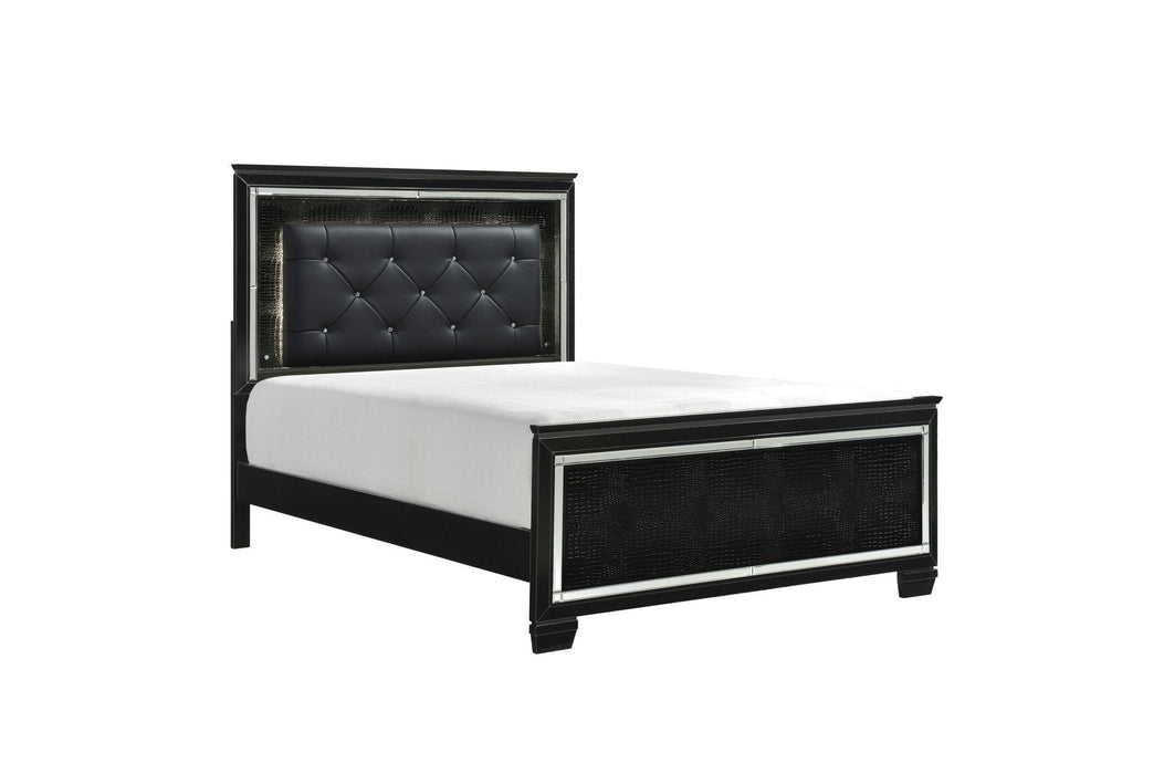 Allura Black LED King Panel Bed - 1916KBK-1EK - Gate Furniture