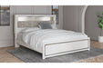 Altyra White Upholstered Bookcase LED King Panel Bed - Gate Furniture