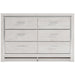 Altyra White Upholstered Bookcase LED Panel Bedroom Set - Gate Furniture