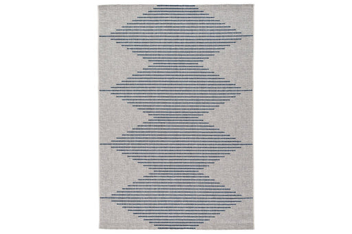 Alverno White/Blue Large Rug - R405001 - Gate Furniture