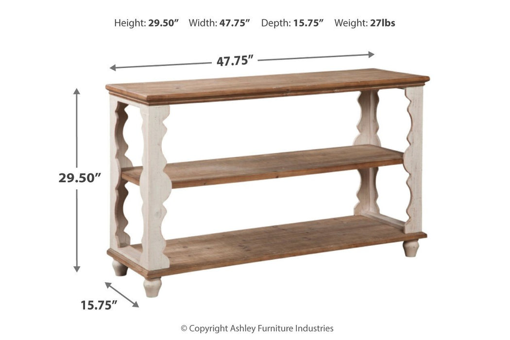 Alwyndale Antique White/Brown Sofa/Console Table - A4000107 - Gate Furniture