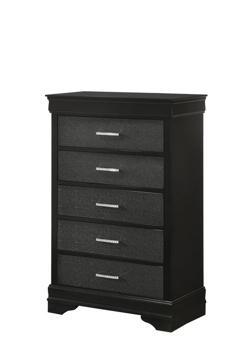 Amalia Black Panel Bedroom Set - Gate Furniture