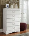 Anarasia White Chest of Drawers - B129-46 - Gate Furniture