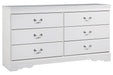 Anarasia White Dresser - B129-31 - Gate Furniture