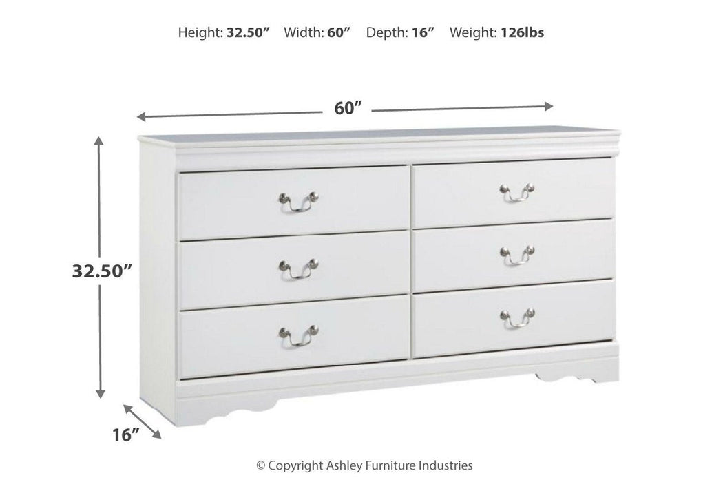 Anarasia White Dresser - B129-31 - Gate Furniture