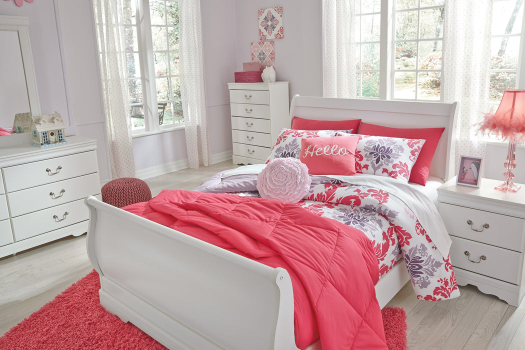 Anarasia White Full Sleigh Bed - Gate Furniture