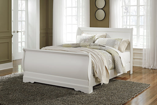 Anarasia White Queen Sleigh Bed - Gate Furniture