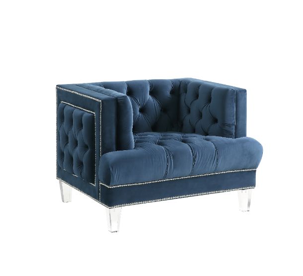 Ansario Blue Velvet Living Room Set