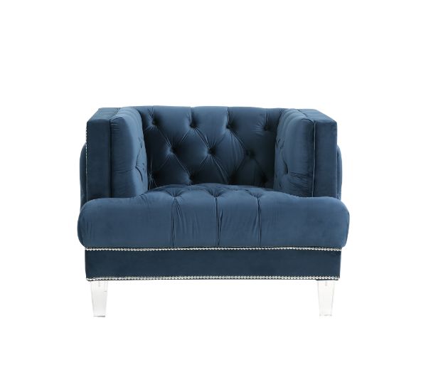 Ansario Blue Velvet Living Room Set