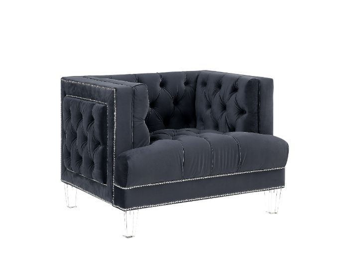 Ansario Gray Velvet Living Room Set