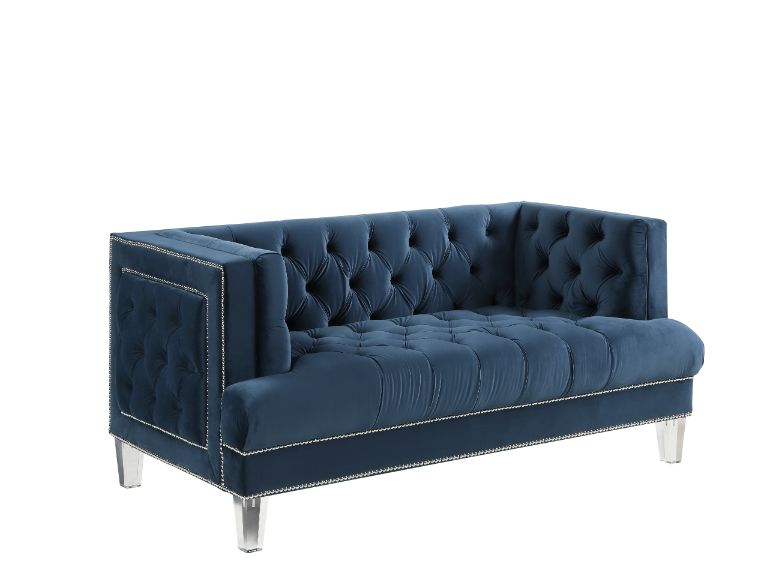 Ansario Blue Velvet Living Room Set