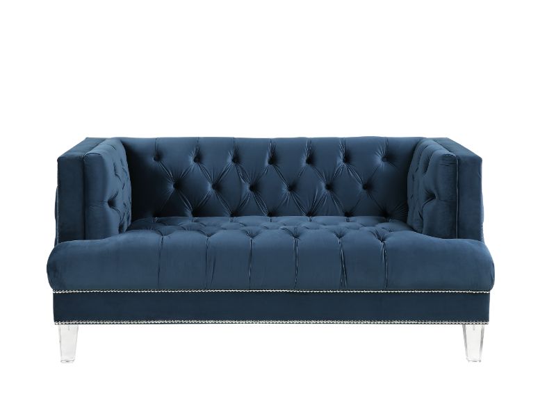 Ansario Blue Velvet Living Room Set