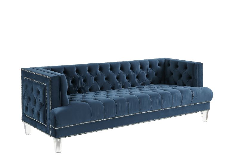 Ansario Blue Velvet Living Room Set