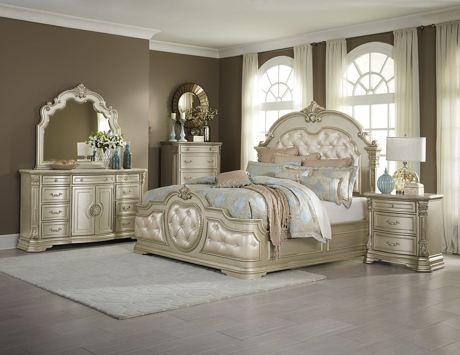 Antoinetta Champagne Queen Panel Bed - 1919NC-Q - Gate Furniture