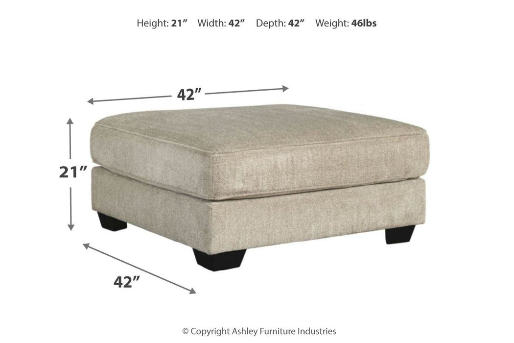 Ardsley Pewter Oversized Ottoman - 3950408 - Gate Furniture