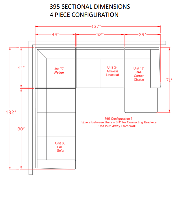 Ardsley Pewter RAF Large Sectional - Gate Furniture