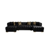 Ariana Black Velvet Double Chaise Sectional - Gate Furniture