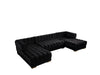 Ariana Black Velvet Double Chaise Sectional - Gate Furniture