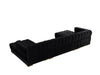 Ariana Black Velvet Double Chaise Sectional - Gate Furniture