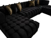 Ariana Black Velvet Double Chaise Sectional - Gate Furniture