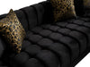 Ariana Black Velvet Double Chaise Sectional - Gate Furniture