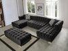 Ariana Black Velvet Rectangle Ottoman - In Stock Furniture