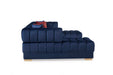 Ariana Blue Velvet Double Chaise Sectional ( red pillows) - In Stock Furniture