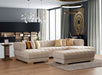 Ariana Ivory Velvet Rectangle Ottoman - In Stock Furniture