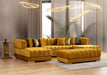 Ariana Mustard Velvet Rectangle Ottoman - In Stock Furniture