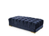 Ariana Navy Velvet Rectangle Ottoman - In Stock Furniture