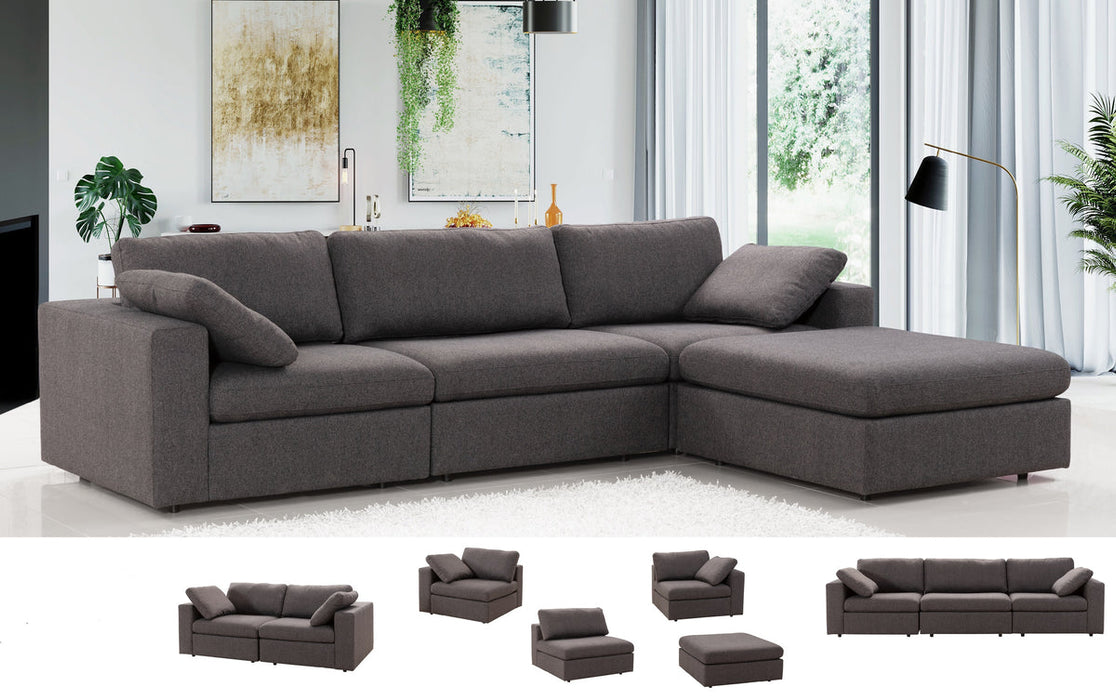 Arny Smoke Ottoman - In Stock Furniture